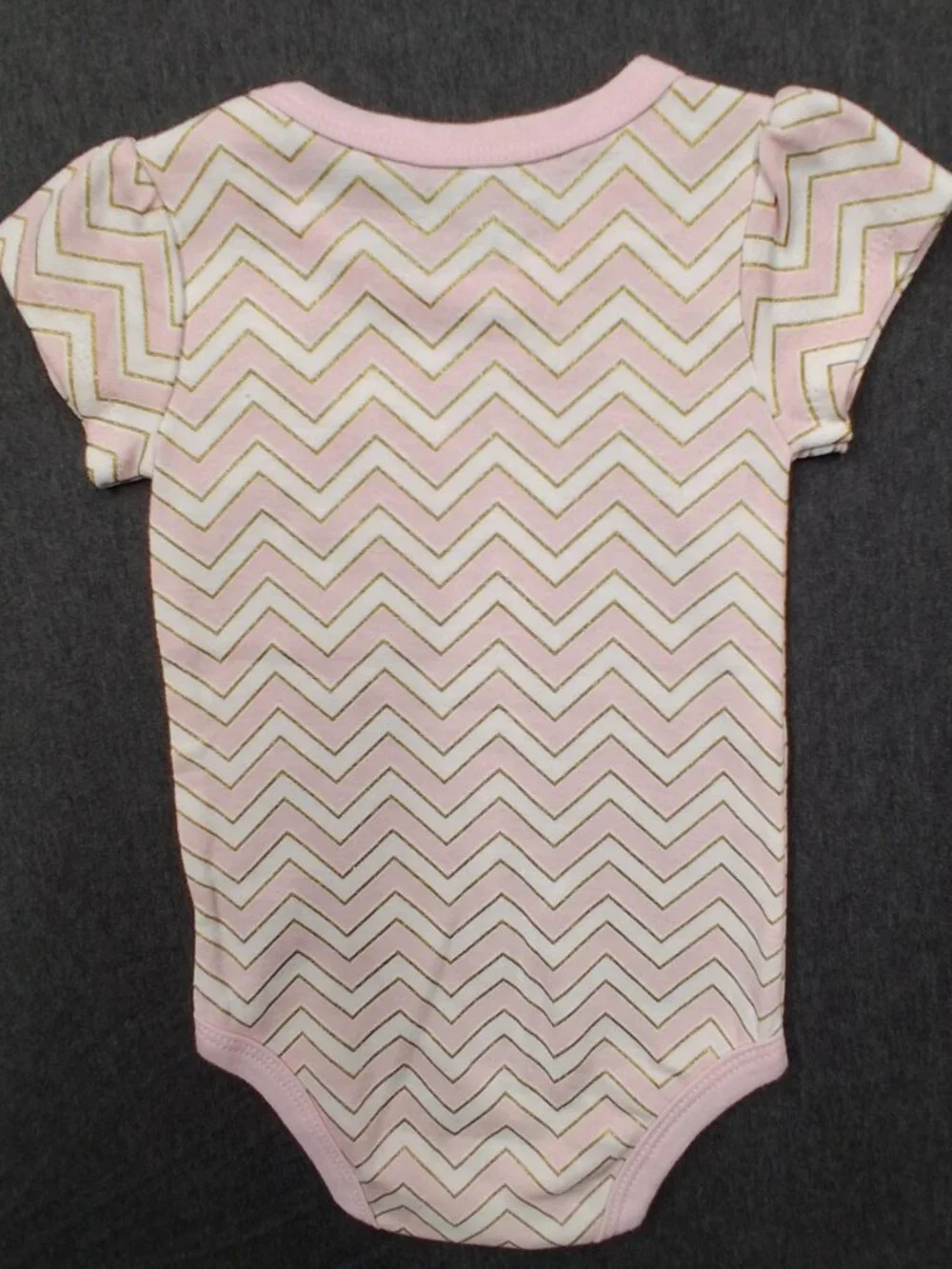 Little Treasure infant girls onesie size 6/9 months Pink, gold and white New wi